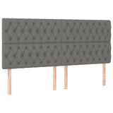Headboards 4 pcs Dark Grey 100 cm Fabric