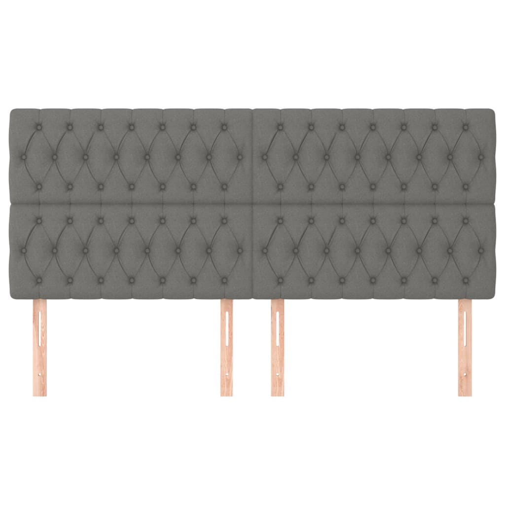 Headboards 4 pcs Dark Grey 100 cm Fabric