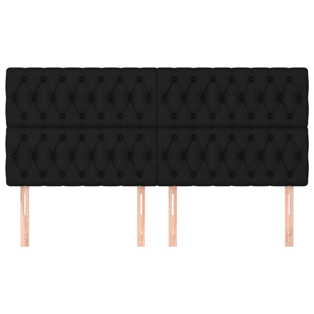 Headboards 4 pcs Black 100 cm Fabric