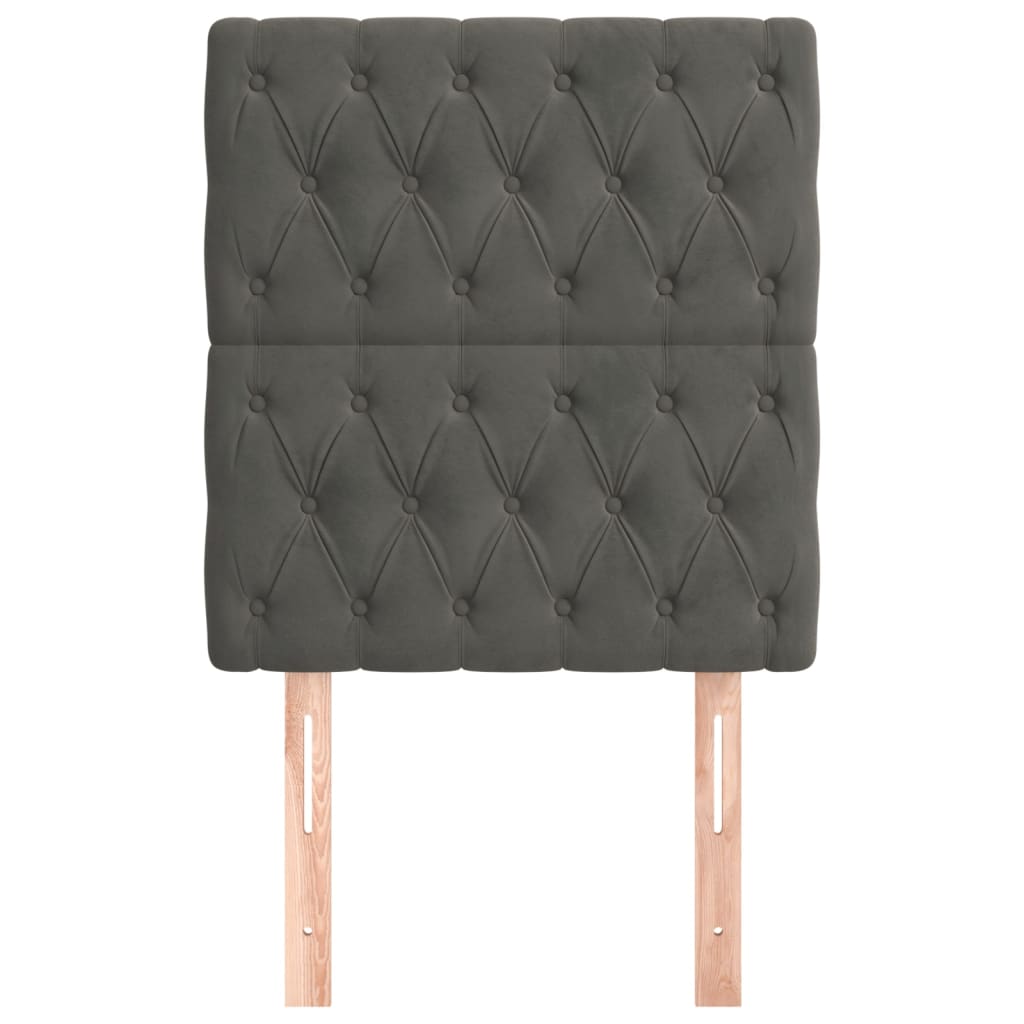 Headboards 2 pcs Dark Grey 80 cm Velvet