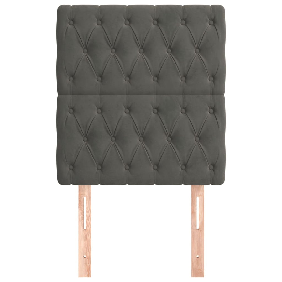 Headboards 2 pcs Dark Grey 80 cm Velvet
