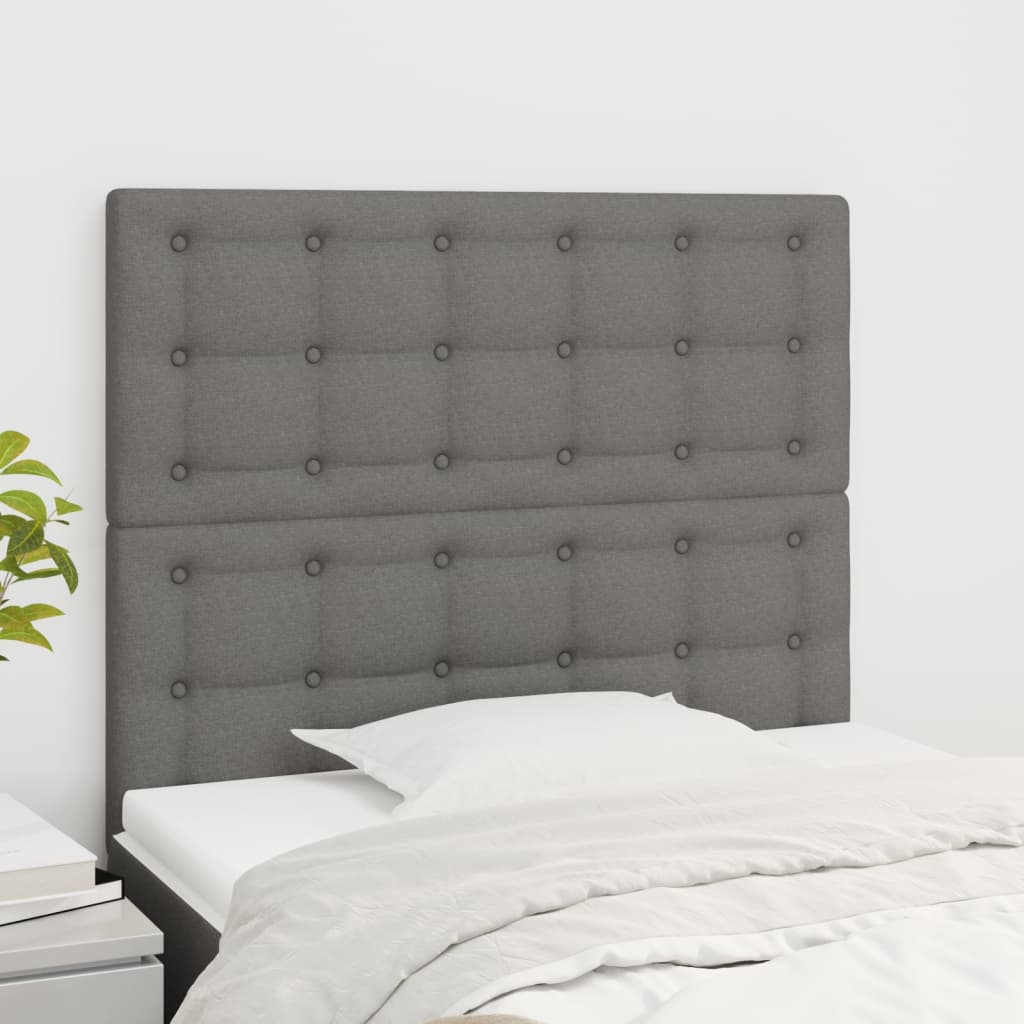 Headboards 2 pcs Dark Grey 100 cm Fabric