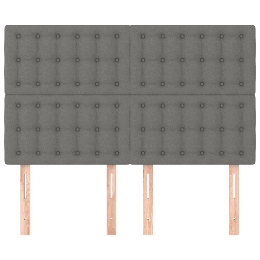 Headboards 4 pcs Dark Grey 72 cm Fabric
