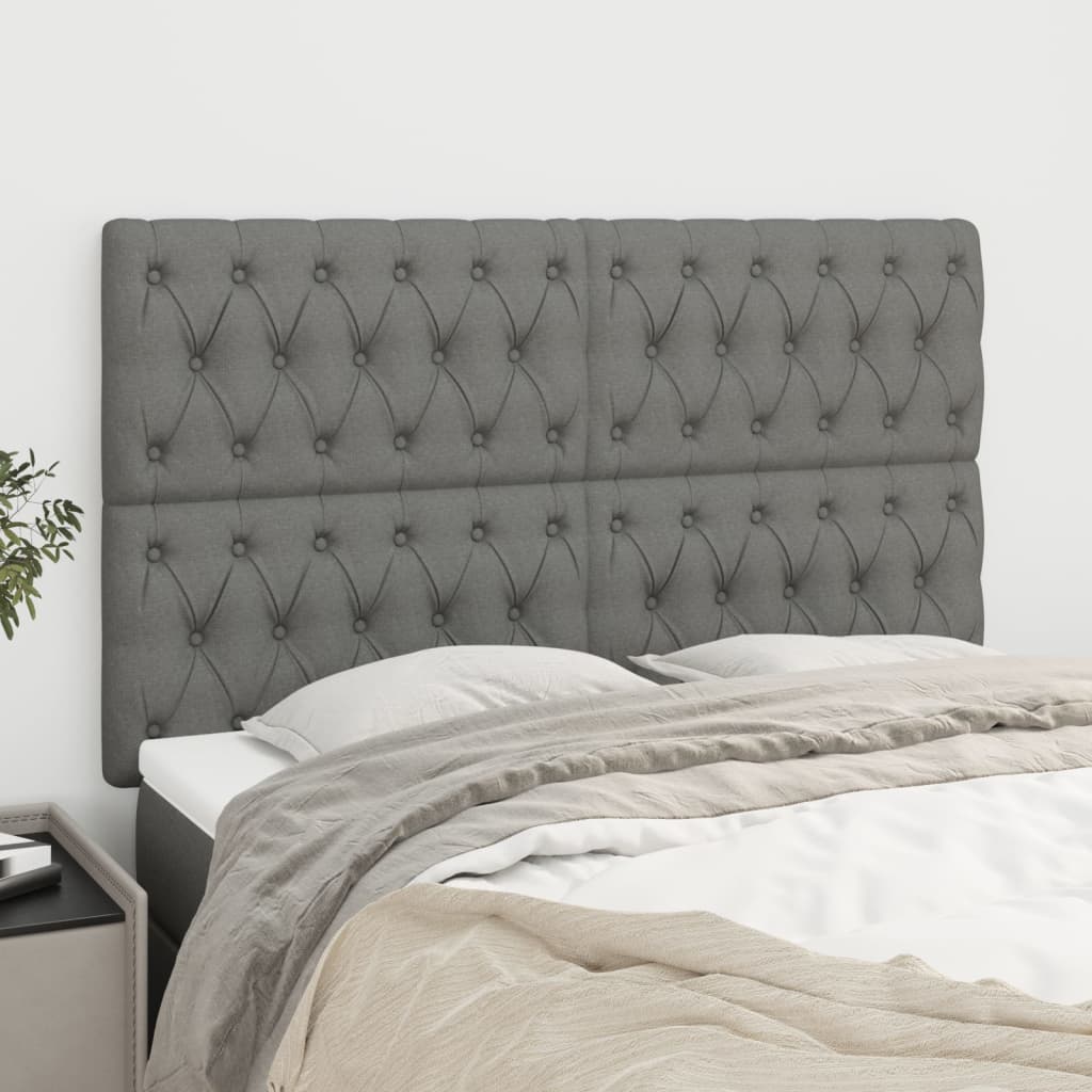 Headboards 4 pcs Dark Grey 72 cm Fabric
