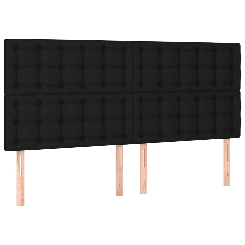 Headboards 4 pcs Black 80 cm Fabric