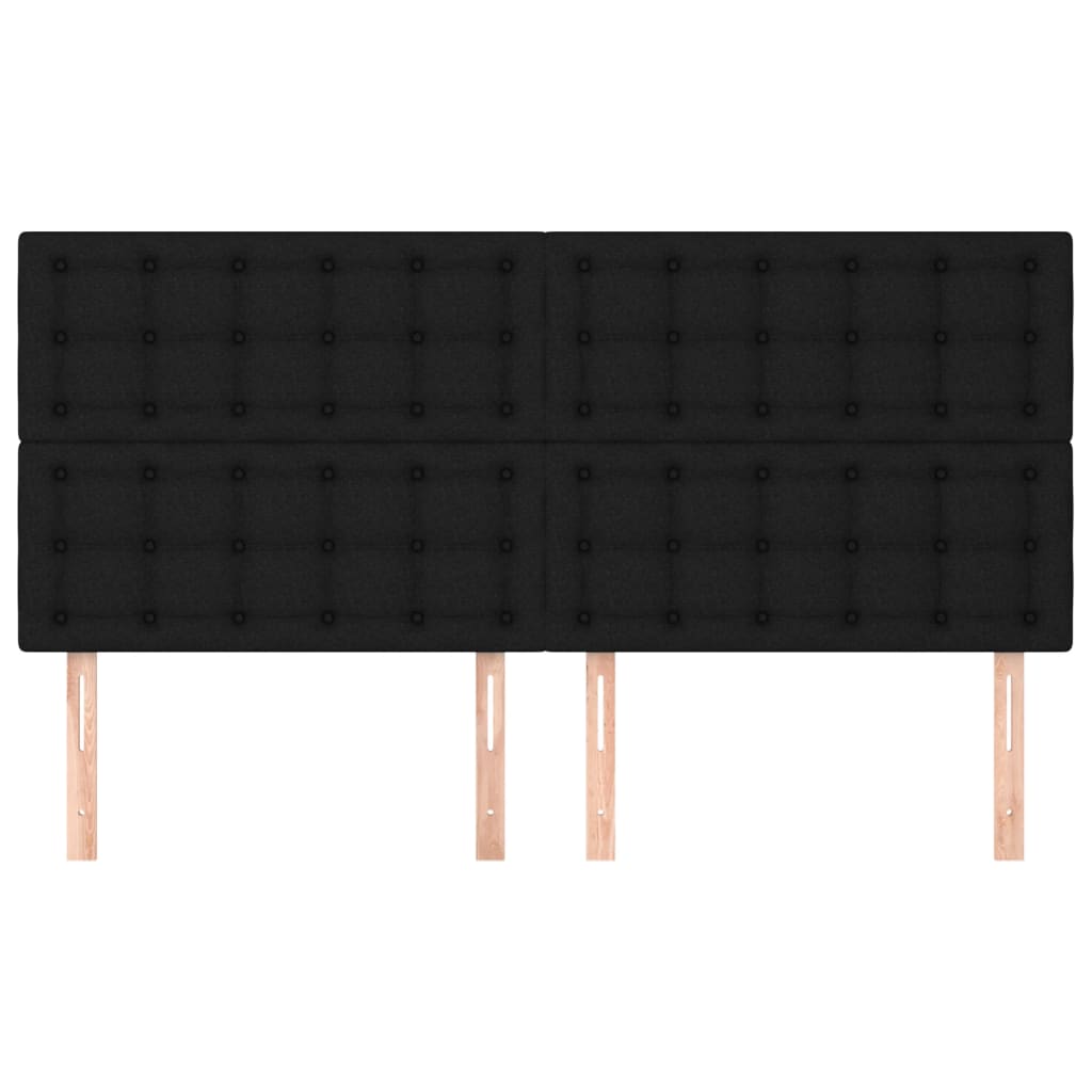 Headboards 4 pcs Black 80 cm Fabric