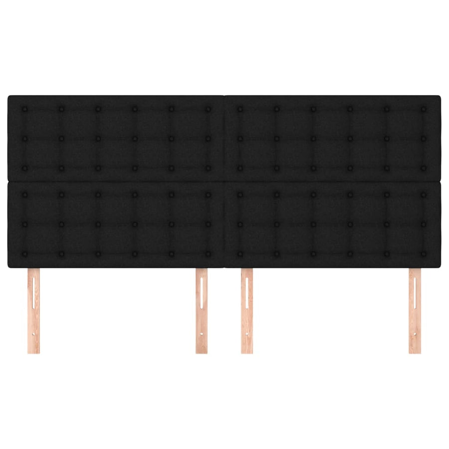Headboards 4 pcs Black 80 cm Fabric