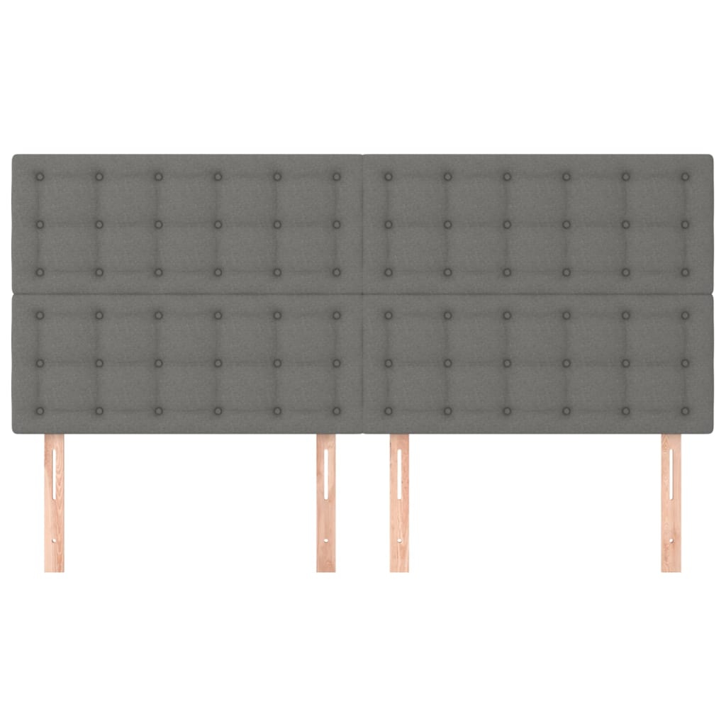 Headboards 4 pcs Dark Grey 100 cm Fabric