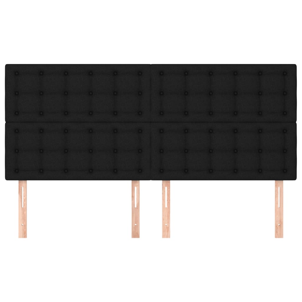 Headboards 4 pcs Black 100 cm Fabric