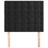 Headboard Black 80x5x118/128 cm Velvet - Side View