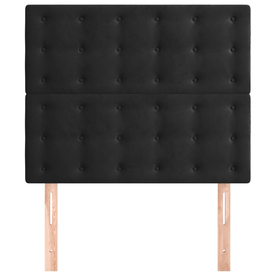 Headboard Black 80x5x118/128 cm Velvet