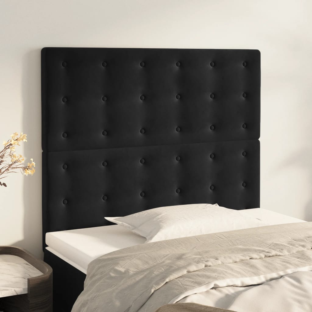 Headboard Black 80x5x118/128 cm Velvet