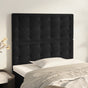 Headboard Black 80x5x118/128 cm Velvet