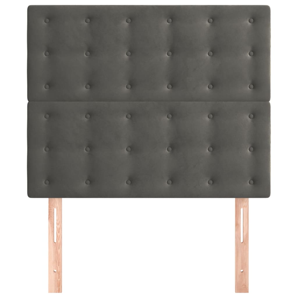 Headboards 2 pcs Dark Grey 100x5x78/88 cm Velvet