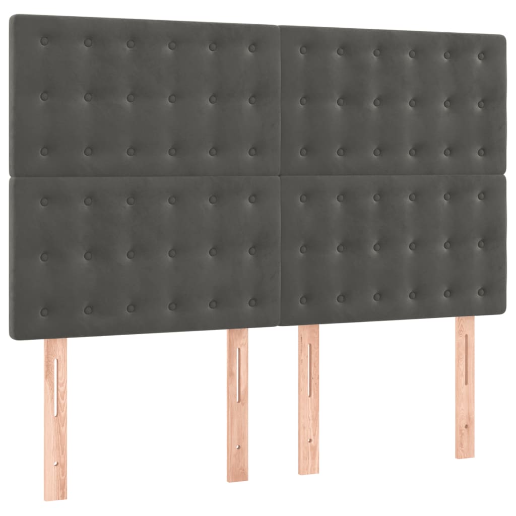 Headboards 4 pcs Dark Grey 72 cm Velvet
