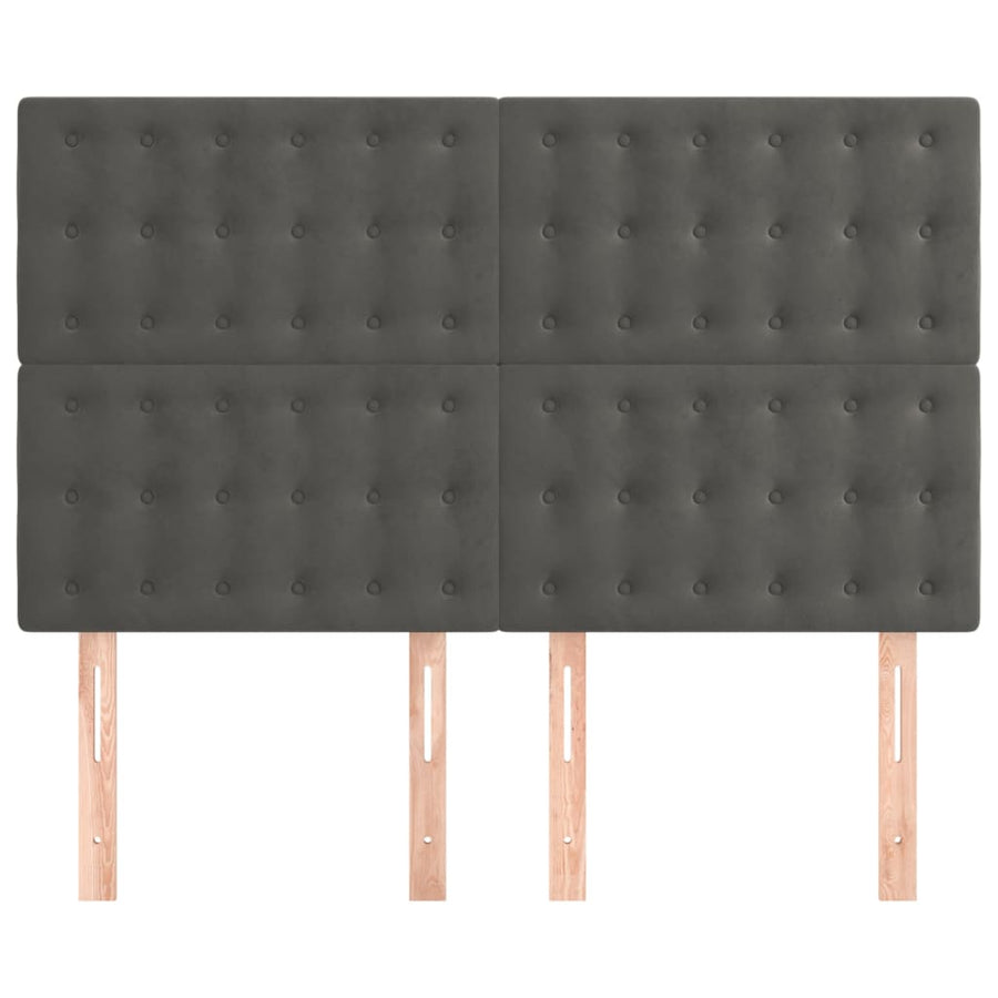 Headboards 4 pcs Dark Grey 72 cm Velvet