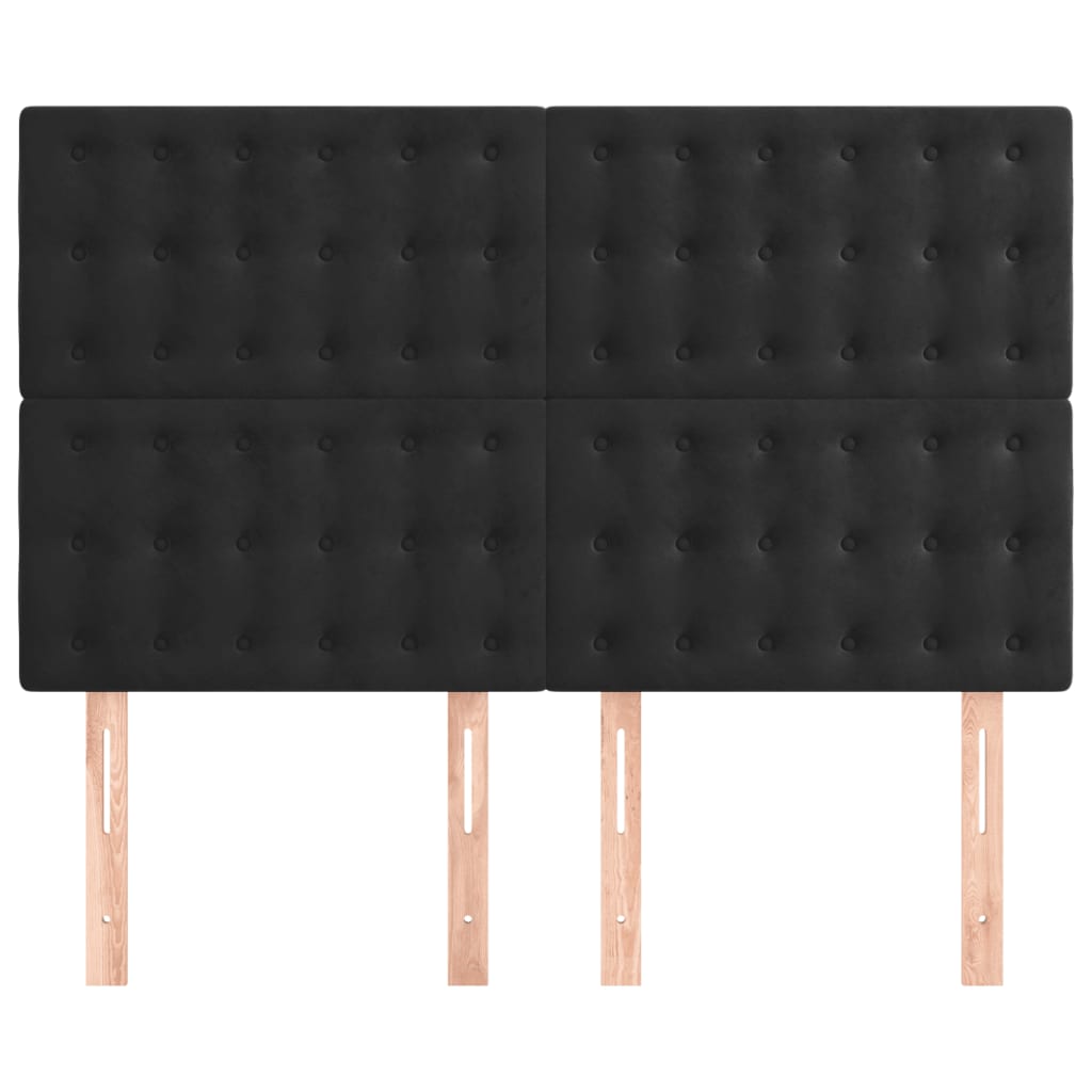Headboards 4 pcs Black 72 cm Velvet
