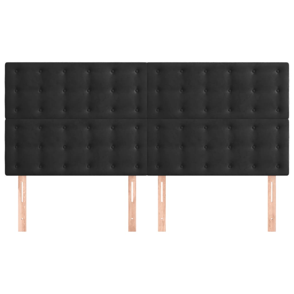 Headboards 4 pcs Black 80 cm Velvet