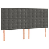 Headboards 4 pcs Dark Grey 100 cm Velvet - Front View