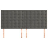 Headboards 4 pcs Dark Grey 100 cm Velvet