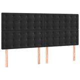 Headboards 4 pcs Black 100x5x78/88 cm Velvet - Front View