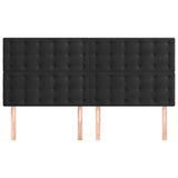 Headboards 4 pcs Black 100x5x78/88 cm Velvet - Side View