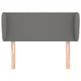 Headboard with Ears Dark Grey 103 cm Fabric - Side View