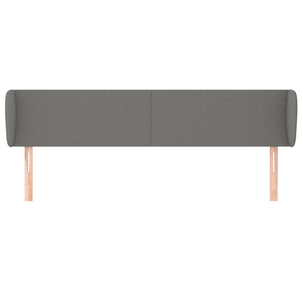 Headboard with Ears Dark Grey 163 cm Fabric
