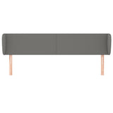 Headboard with Ears Dark Grey 163 cm Fabric - Side View