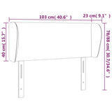 Headboard with Ears Black 103 cm Faux Leather
