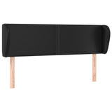 Headboard with Ears Black 147 cm Faux Leather