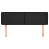 Headboard with Ears Black 147 cm Faux Leather - Side View