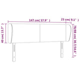 Headboard with Ears Black 147 cm Faux Leather