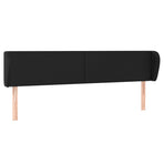 Headboard with Ears Black 203 cm Faux Leather