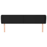 Headboard with Ears Black 203 cm Faux Leather