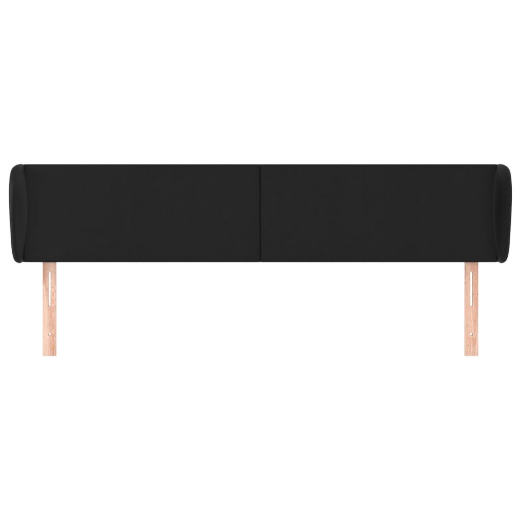 Headboard with Ears Black 203 cm Faux Leather