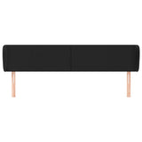 Headboard with Ears Black 203 cm Faux Leather - Side View
