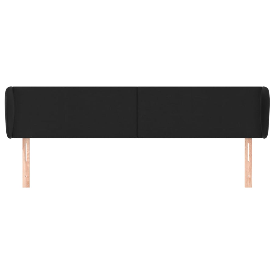 Headboard with Ears Black 203 cm Faux Leather