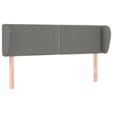 Headboard with Ears Dark Grey 147 cm Fabric - Front View
