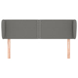 Headboard with Ears Dark Grey 147 cm Fabric - Side View