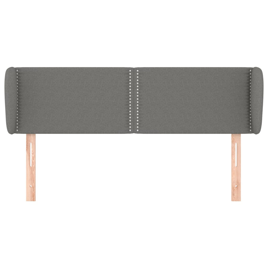 Headboard with Ears Dark Grey 147 cm Fabric