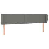 Headboard with Ears Dark Grey 163 cm Fabric - Front View