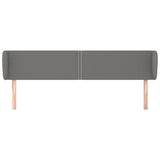 Headboard with Ears Dark Grey 163 cm Fabric - Side View