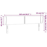 Headboard with Ears Dark Grey 163 cm Fabric