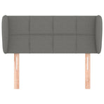 Headboard with Ears Dark Grey 103 cm Fabric