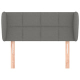 Headboard with Ears Dark Grey 103x23x78/88 cm Fabric - Side View