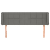 Headboard with Ears Dark Grey 147 cm Fabric - Side View