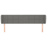 Headboard with Ears Dark Grey 163 cm Fabric - Side View