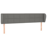 Headboard with Ears Dark Grey 203 cm Fabric - Front View