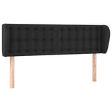 Headboard with Ears Black 147 cm Faux Leather - Front View